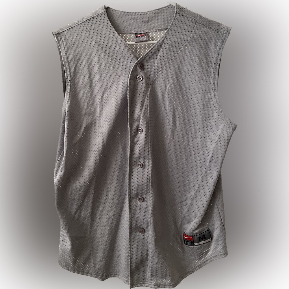 Men’s Nike Sleeveless Baseball Shirt Gray Medium